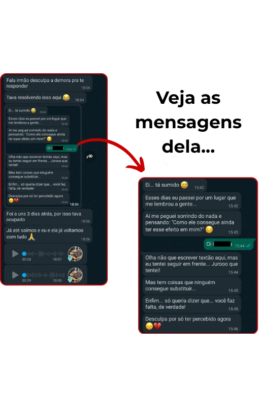 Veja as mensagens dela